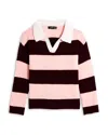Aqua Girls' Striped Rugby Sweater, Big Kid - Exclusive In Multi