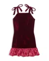 Aqua Girls' Tie Strap Dress, Big Kid - Exclusive, Little Kid In Burgundy