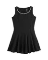 Aqua Girls' Tweed Sleeveless Dress - Big Kid - Exclusive In Black