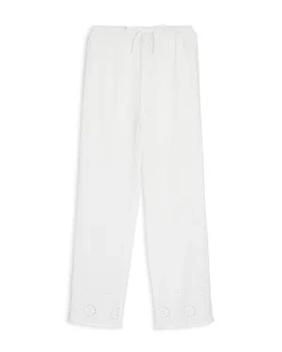 Aqua Girls' Wide Leg Eyelet Trousers, Little Kid, Big Kid - 100% Exclusive In White