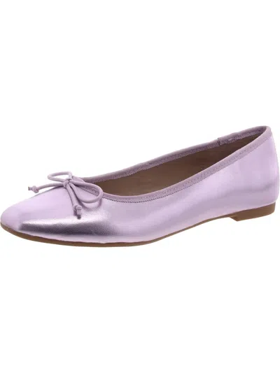 Aqua Glee Womens Leather Ballet Flats In Pink