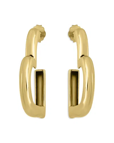 Aqua Gold Plate Open Heart Half Hoop Earrings - Exclusive