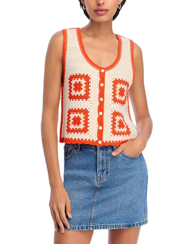 Aqua Grandfather Crochet Tank - Exclusive In Orange