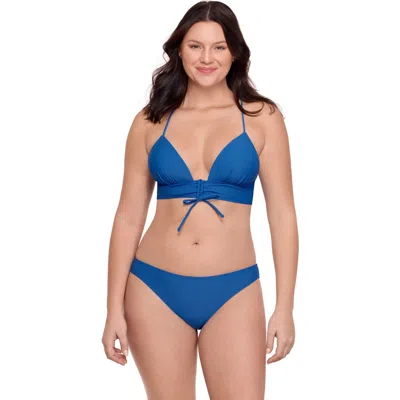Aqua Green Kids'  Adjustable Tunnel Front Midkini Set In Blue