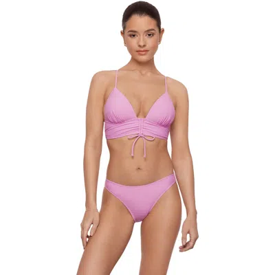 Aqua Green Kids'  Adjustable Tunnel Front Midkini Set In Pink