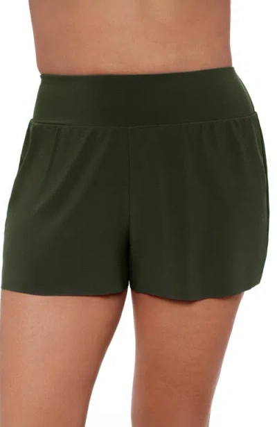 Aqua Green Beach Short High Waist Swimsuit Bottom