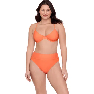 Aqua Green Kids'  Demi Scoop Underwire Bikini Set In Orange