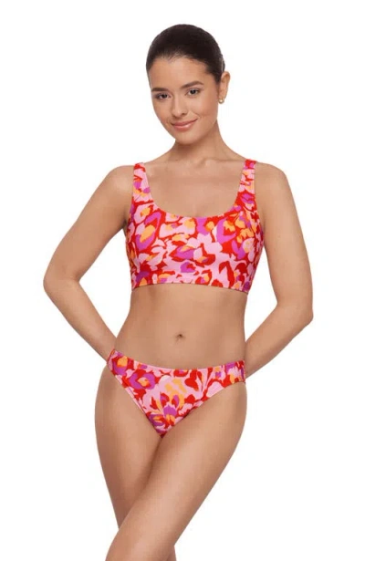 Aqua Green Kids'  Longline Tank Bikini Set In Multi