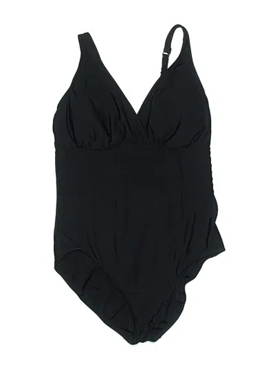 Pre-owned Aqua Green One Piece Swimsuit In Black