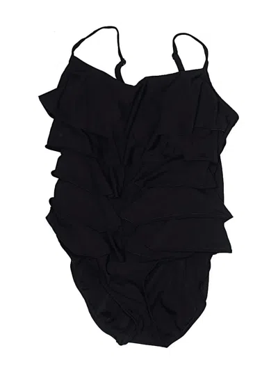 Pre-owned Aqua Green One Piece Swimsuit In Black