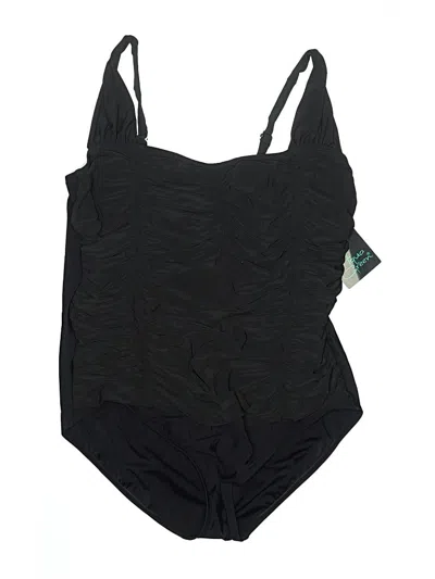 Pre-owned Aqua Green One Piece Swimsuit In Black