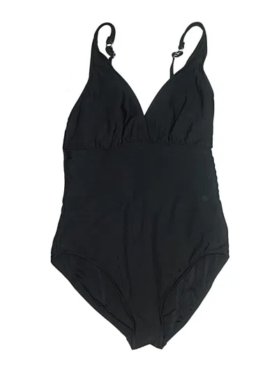 Pre-owned Aqua Green One Piece Swimsuit In Black