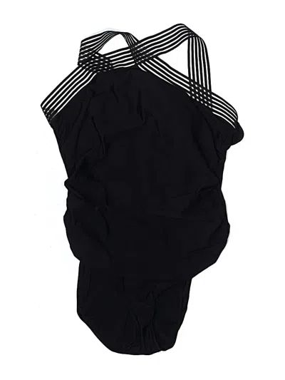 Pre-owned Aqua Green One Piece Swimsuit In Black