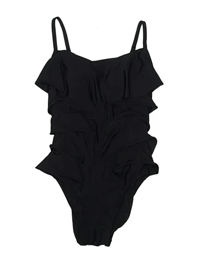 Pre-owned Aqua Green One Piece Swimsuit In Black