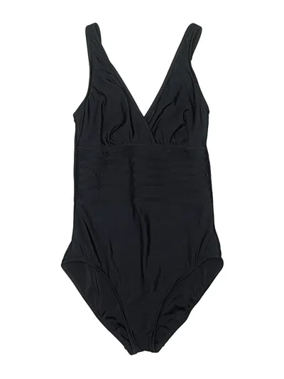 Pre-owned Aqua Green One Piece Swimsuit In Black