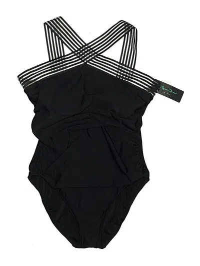 Pre-owned Aqua Green One Piece Swimsuit In Black