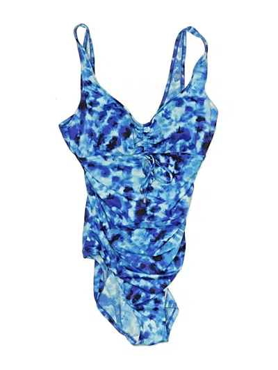 Pre-owned Aqua Green One Piece Swimsuit In Blue