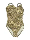 Aqua Green One Piece Swimsuit In Gold