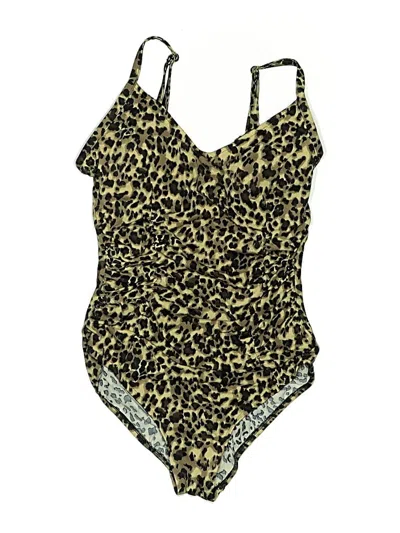 Pre-owned Aqua Green One Piece Swimsuit In Gold