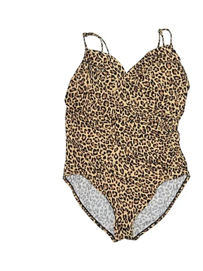 Pre-owned Aqua Green One Piece Swimsuit In Gold