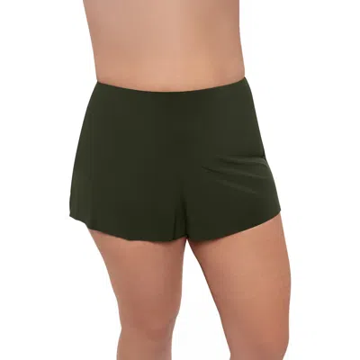 Aqua Green Plus Size High Waist Beach Short Swimsuit Bottom