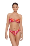 Aqua Green Kids'  Ring Front Bandeau Bikini Set In Multi