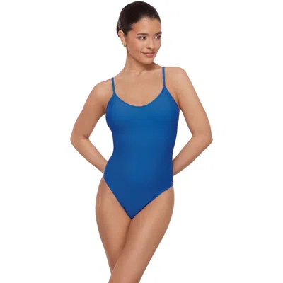 Aqua Green Kids'  Scoop Neck Open Tie Back One Piece In Blue