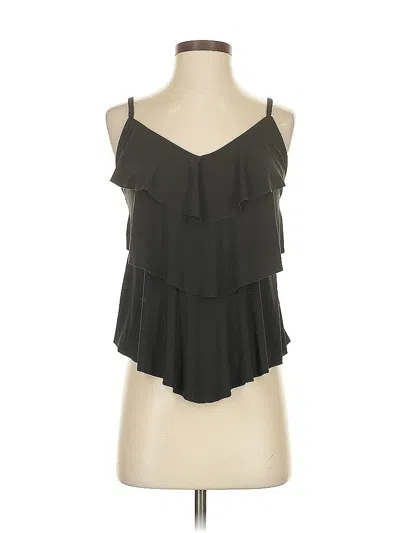 Pre-owned Aqua Green Sleeveless Blouse In Black