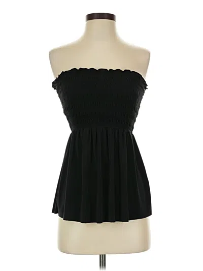 Pre-owned Aqua Green Sleeveless Blouse In Black