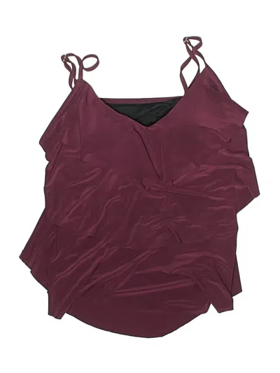 Pre-owned Aqua Green Swimsuit Top Burgundy Swimwear