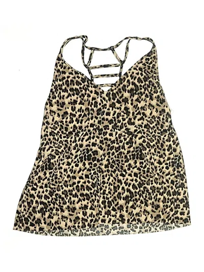 Pre-owned Aqua Green Swimsuit Top Gold Animal Print Pattern Swimwear