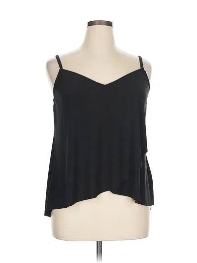 Pre-owned Aqua Green Tank Top Black Strapless Neckline Tops