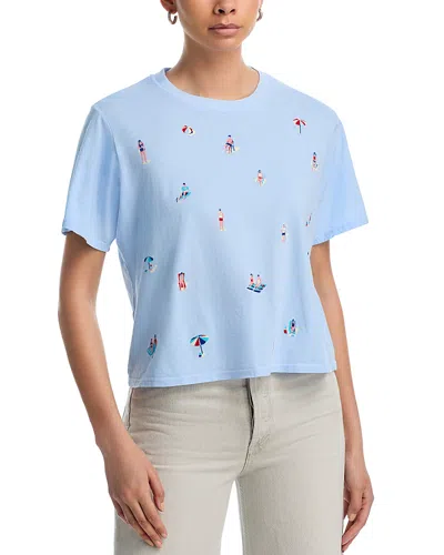 Aqua Haley Beachgoers Boxy Crop Tee - Exclusive In Blue