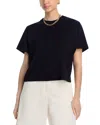 Aqua Hester Cropped Oversized Tee - Exclusive In Black