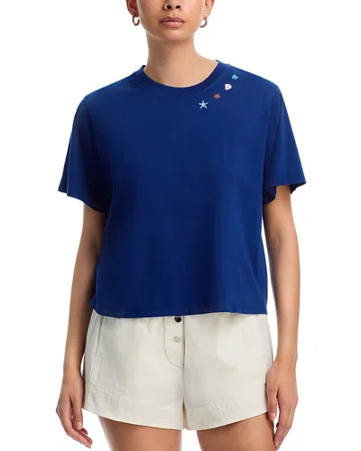 Aqua Haley Seashell Boxy Crop Tee - Exclusive In Blue