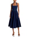 Aqua Halter Midi Dress - Exclusive In Navy