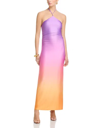 Aqua Halter Neck Dress - Exclusive In Purple