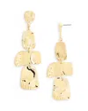 Aqua Hammered Sculptural Statement Earrings - Exclusive In Gold