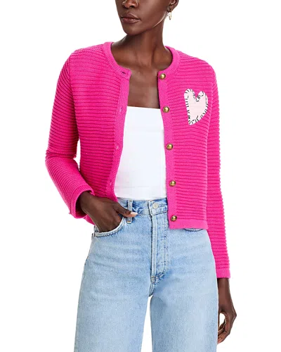 Aqua Heart Patch Cardigan - Exclusive In Pink