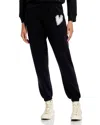 Aqua Heart Patch Sweatpants - Exclusive In Black