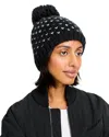 Aqua Heart Pom Pom Knit Hat - Exclusive In Black