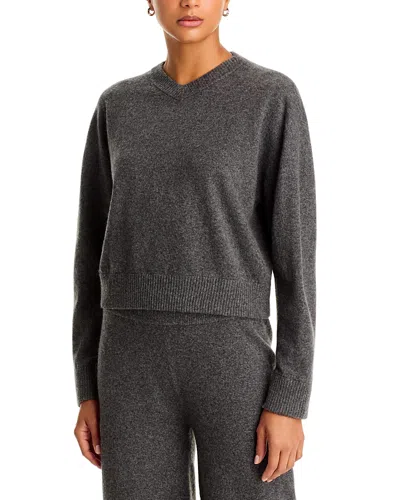 Aqua High V Neck Sweater - Exclusive In Gray