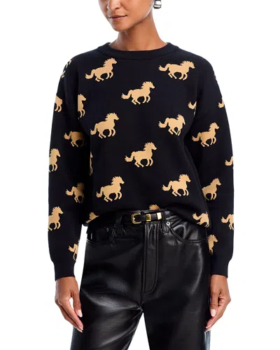 Aqua Horse Crewneck Sweater - Exclusive In Black