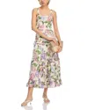 Aqua Hydrangea Tiered Midi Dress - Exclusive In Multi
