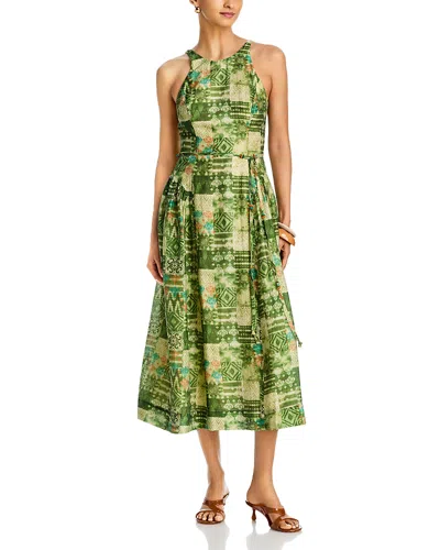 Aqua Ikat Sleeveless Midi Dress - Exclusive In Multi