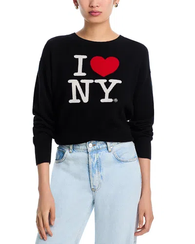 Aqua Ilny Cashmere Crewneck Sweater - Exclusive In Black