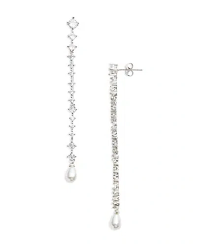 Aqua Imitation Pearl Drop Earrings - 100% Exclusive In Silver/white