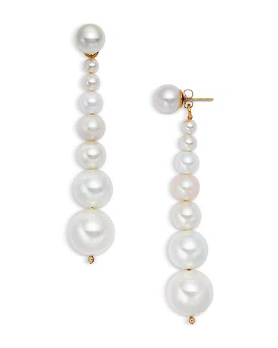 Aqua Imitation Pearl Earrings - Exclusive In White