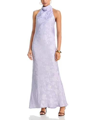 Aqua Jacquard Cowl Neck Dress - Exclusive In Purple