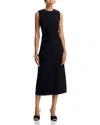 Aqua Jersey Hardware Sleeveless Midi Dress - Exclusive In Black